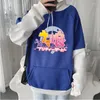 Herrtröjor anime vackra derby tryck män kvinnor lapptäcke tröja harajuku unisex höst vinter varm pullover casual streetwear