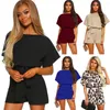 Survêtements pour femmes Femmes Summer Romper Solide Couleur O Cou Manches courtes Lady avec ceinture taille serrée Dress-up Lâche Respirant Femelle