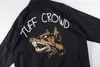 Chaquetas para hombre TUFF CROWD Chaqueta Wolf Dog Head Heavy Industry Cremallera bordada 230923