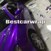 Premium Candy Gloss Midnight Purple Vinyl Wrap Car Wrap met luchtbel Glanzend Metallic Paars Candy Wrap Film Maat 1 52 20M 265r