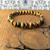 MG0339 سوار Grand Tiger Eye Stone Stone Rights Lega Yoga Bracelet Mala Beads Self Expression2340