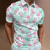 Herren-Poloshirts, Flamingos, Herren-T-Shirt, Business-Polo für bedruckte Männer, schnell trocknende Kleidung, lockere Sommer-Casua-Kurzarm-Übergroße Tops