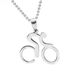 Stainless Steel Punk Bike Pendant Necklace for Men Women Body Building Bicycle Sports Jewelry Nice Gifts Cool Cycling Necklaces336r