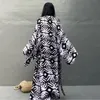 Veste pour femme mélanges de laine imprimé Batik long kimono ceinturé cardigans rayonne confortable manteau aéré léger séchage rapide plage CoverUp Tie Dye Boho Duster 230923