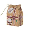 kraft Paper Merry Christmas Gift Packaging Bags Portable Boxes Advent Calendar Decorations Children Festive Candy Sugar Chocolate Party Favor Santa Claus Case