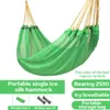 Hammocks Outdoor Hammock Portable Garden Hammock Sports Home Travel Camping Swing Single Ice Silk Mesh Bed Hunting Sleeping Swing 230923