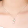 Mens for Women Cross Pendant Necklace Stainless Steel Twisted Chain Necklaces Inlaid CZ Stone Diamond Men Designer Jewelry