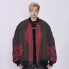 Vestes pour hommes American Retro Couture Contrastant Couleur Bomber Couples Style fonctionnel Casual Loose High Street Jacket Vêtements masculins