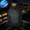 Спортивный костюм Trapstar Брендовая спортивная одежда с принтом Мужские футболки 16 цветов Теплый комплект из двух предметов Свободная толстовка с капюшоном Брюки для бега Cw17 2023ss2