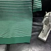 メンズフーディーズスウェットシャツ夏のスリムBsummerヒットグリーンコーヒーブルーストライプショートスリーブメンファッションビジネスカジュアルカジュアルサイズのTシャツオフィスデイリー230923