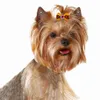 Odzież dla psów 20pcs Bowknot z Diomand Shiny Hairing Rubber Band Halloween Puppy Akcesoria do małego zwierząt domowych 230923