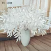 Fiori secchi YO CHO Fiore bianco artificiale Pianta Bouquet da sposa Decorazione Vaso di seta per la casa Decor Foglia di salice Erba verde falso 230923