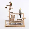 Andra fågelförsörjningar Swing Toy Wood Parrot Perch Stand Playstand med tuggpärlor Cage Playground 230923