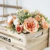 Gedroogde bloemen Herfst Kunstmatige Pioen Bruid Zijde Roos Boeket DIY Bruiloft Huis Tuin Decoratie Accessoires Herfst Hortensia Nepplant 230923