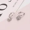 أقراط طوق Ryju 925 Sterling Silver Beach Sea Sea Shell Mix Zircon Sishell Huggie Piercing for Girls Teen Fashion Jewelry