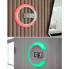 Relógios de parede Eletrônico Digital Despertador Nightlight LED Espelho Design Ajustável para Decorações de Sala de Estar