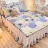 Bed Skirt PEIDUO Plush Thicken Quilted Linens Cover With Elastic Band Sheet Crystal Velvet Mattress (Need Order Pillowcases)