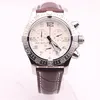 DHgate selecionado fornecedor relógios homem seawolf chrono mostrador branco cinto de couro marrom relógio de quartzo bateria relógio masculino vestido watch270x