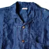 Chemises décontractées pour hommes Kapital Chemise à manches courtes 2023 Été Bleu Teinture Tannin Denim Coton Timbre Montage Japonais Rétro Tops Pour Femmes