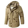 Mens Down Parkas Winter Jacket Casual Hooded Plush Warm Cotton Long Sleeve Parka European Casacas Para Hombre Outdoor 230923
