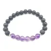 Sn1344 nes design pulseira feminina na moda pedra de lava natural mala yoga pulseira ametista roxo cristal equilíbrio meditativo jóias 271m