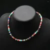 Kedjor 2023 enkla fröpärlor Strand Necklace Women String Beaded Short Choker Jewelry Chokers Gift