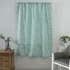 Cortina blackout amarrar floral romano bordado pequena janela cortinas europeu sombra haste bolso para banheiro cozinha