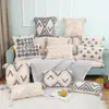 Pillow Tufted Boho Decor Cover Wool Woven Geometric Tassel Case Sofa Bed Living Room Decorative No Core