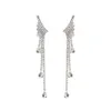Серьги с бриллиантами «Крылья» Miiumiiu Дизайнерские роскошные модные универсальные простые высококачественные длинные романтические банкетные серьги с кисточками идеально подходят для праздничных подарков для девочек