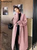 Women's Jacket's Wool Blends 2023 150kg Autumn Winter Women Long Trench Coat Office Lady Casual Zipper Outwear Sleeve Hooded Maxi Dress 230923