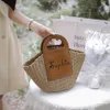 Shopping Bags Personalized Straw Handbag Wedding Party Bridesmaid Gifts Beach Bag Tote Purses Custom Ladies 230923