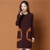 Autumn Winter O-Neck Slim Sweaters Dress Long Sleeve 2023 Women Designer Urban Elegant Vacation Knitted jumper Dresses Fine Elegant Office Lady Midi Frocks Plus Size