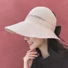 Шляпы с широкими полями, солнцезащитная шляпа с защитой от УФ-лучей, складная складная большая женская ведро, пляжная кепка с козырьком, тенты, весна-лето, пустой топ