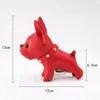 Bulldog Keychain Pu Leather Animal Dog Keyring Holder Bag Charm Key Chain Jewelry Key Ring Gift for Men Women2224