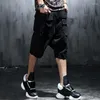 Erkek Şort Yaz Mens Sıradan Damla Krot Kısa Harem Pantolon Elastik Bel Hip Hop Adam Gevşek Fit Sokak Giyim Pamuk Keten