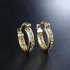 Cuelga los pendientes de los cristales de la plata esterlina 925 de la fábrica directa de la lámpara para el banquete de boda de la joyería de la moda del oro 18K del circón C291y