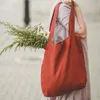 Shopping Bags Fashion ly Large Cotton Linen Casual Solid Tote Ladies Reusable Handbag Shoulder 230923