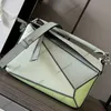 Fashion designer bag handbag high quality Genuine Leather Geometric designer makeup bag shoulder bag puzzle capacity zipper opening Adjustable shoulder strap