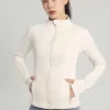 LU-IUIU Yoga Jacket Women Define Workout Sport Coat Fitness Jacket Sports Quick Dry Activewear Top Solid Zip Up Sweatshirt Sportwear Hot Sell