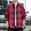 Chemises décontractées pour hommes Plaid manches longues pour hommes coton flanelle doux vêtements confortables styles de mode rue NS5802