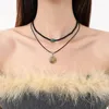 Hanger Kettingen Boheemse Stijl Niche Vintage Natuursteen Ketting Licht Luxe Prachtige Dubbellaags Sleutelbeen Choker Sieraden Voor