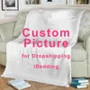 Blankets Custom Flannel Throw Blanket Personalized Po Fleece Blankets Sofa Christmas Gift Customized DIY Print on Demand Drop 230923