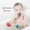 Bath Toys BC Babycare Baby Bath Toys Set 4pcs Squeeze Sound Bathing Shower Water Squirt Animals Float Rinser Toy Kids Gift BPA Free 230923