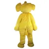 Costume da mascotte elefante giallo di Halloween per adulti, cartone animato, personaggio a tema anime, abito unisex di carnevale, abito da festa per spettacoli di fantasia natalizia