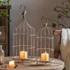 Candle Holders Vintage White Birdcage Holder Christmas Decoration Iron Candlestick Home Decor