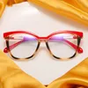 Zonnebril TR90 Cat Eye Blauwlichtbril Optische lenzen Frames Mode Luipaardprint Transparant Fancy Decoratieve Nieuwigheid Oculairs