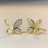 Boucles d'oreilles papillon en argent Sterling 925, bijoux fins, offre spéciale populaire, Moissanite, pour filles et femmes, pour fête de mariage