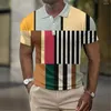 Erkek polos moda polo gömlek yaz örgü üstleri giyim 3D baskılar çizgiler bluz gündelik kısa kollu büyük boy 5xl hızlı kuru t