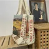 Einkaufstaschen Frauen Leinwand Umhängetasche Kunst Ölgemälde Damen Casual Handtasche Tote Große Kapazität Baumwolle Wiederverwendbare Strand 230923