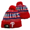Män stickad manschetterad Pom Mets New York Hats Sport Knit Hat randig Sideline Wool Warm Baseball Beanies Cap för kvinnor